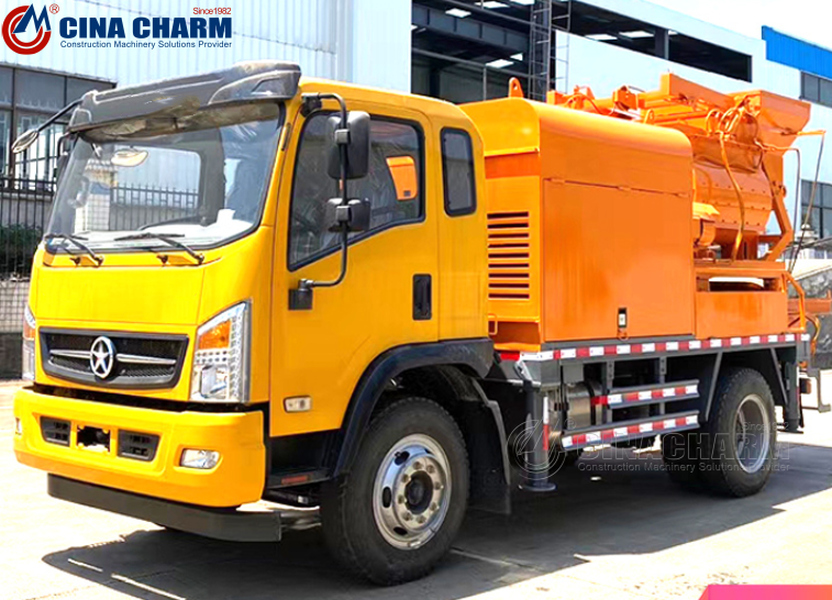 Hot selling mobile truck mounted concrete mixer pump low price with high quality